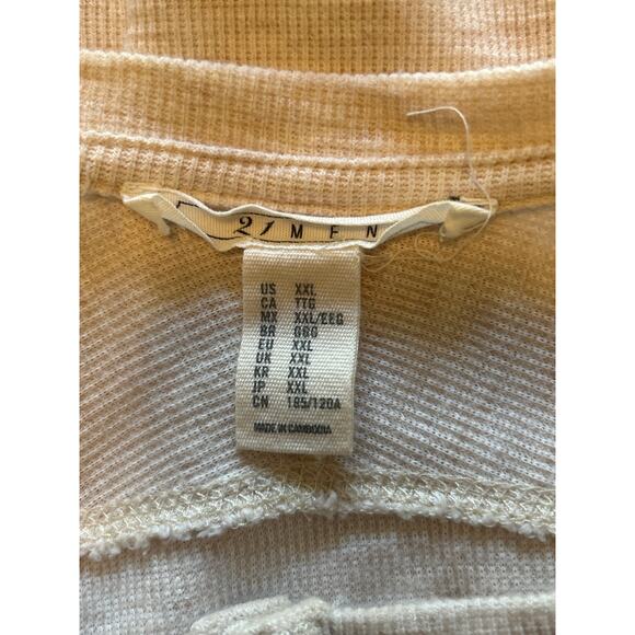 GUC 21 Men Long Sleeve Thermal Shirt Tan Fall Winter Spring Size XXL - Picture 3 of 5